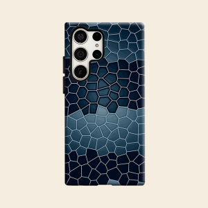 Dark Blue Mosaic Tile Luxury Fashion Full Lens Protective Case for Samsung Galaxy S26 S25 S24 A56 A36 Plus Ultra