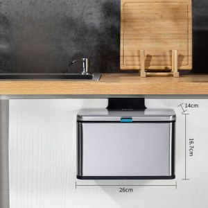 CCKO Kitchen Waste Bin Wall Mounted Stainless Steel Cabinet Door Special Hanging Luxury Creative Home Use Garbage Can