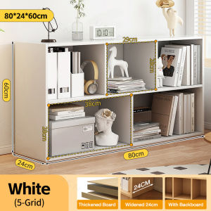 UPSEN Floor Bookshelf Organizer Storage Cabinet Bookcase With Drawers Wooden Multifunctional Bookcase Cabinet Locker