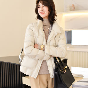 NVSHENJI | Lightweight Short Womens Down Jacket Fashionable Thin Design Winter Outerwear Korean Style Straight Cut Polyester Fiber