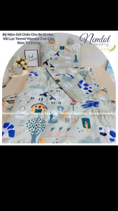 ☀️XINH YÊU☀️ Bộ Nệm Chăn Gối Trẻ Em Đi Học Lụa Tencel Viscose Mát Mềm Mịn (Tặng Túi Đựng) Cao Cấp _ Nemtot Bedding