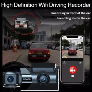 4K High Definition WiFi Driving Recorder Waterproof Night Vision Dual Camera Dashcam 24H Motion Detection GPS Tracking APP Control