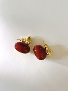 Milan Family Korean Style S925 Silver Needle Earrings Womens Red Bean Seed Elegant Drop Earrings Fashion Jewelry