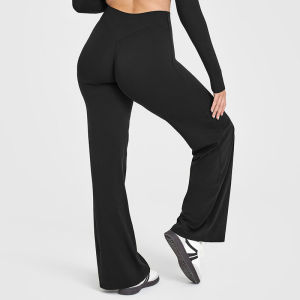 Womens Mid-Waist Yoga Pants Straight-Leg Pants Ultra Soft Butter Fabric Gym Naked Feel Pilates Running Sport Trousers