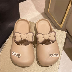 2024 New Arrival Eva Bows Cartoon Toe Cap Womens Slippers One Pedal Japanese and Korean Style Internet Celebrity Students Slippers