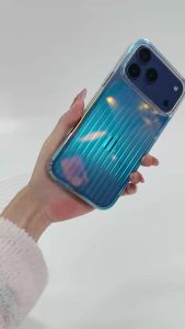 For iPhone 18 Pro Max Phone Case with Flat Gradient Stripe Back Design 16 17 Pro 17Air 15 14 13 12 Series Magnetic Phone Case.