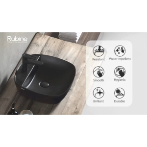 Rubine SQ 42M Countertop Square Ceramic Basin