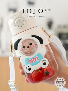 Portable Cute Straw Cup JOJOS L. PD. Anti-Fall Anti-Leak Creative Doll Design Water Bottle round Cylinder Shape PC Material