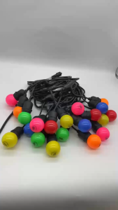 5M Outdoor Waterproof String Light 10x E27 Lamp Holder Festoon Hanging Socket with Colour Bulbs – Flexible Cable