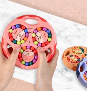 Triangle Rotating Magic Bean Toy Spinning Magic Cube Fingertip Fidget Toys Stress Relief Spin Bead Puzzle IQ Ball for Kids Childrens Education Intelligence Game Sensory Toys