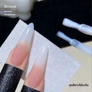 ยาทาเล็บเจลสีขาวนมใส 12 มล. 1 ชิ้น สำหรับทำเล็บฤดูใบไม้ร่วง เนื้อเจลแข็งกึ่งถาวร สำหรับต่อเล็บอะคริลิค ทำเล็บคริสต์มาส