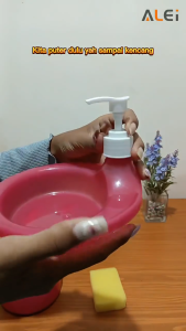 Tempat Sabun Cuci Piring Wadah Sabun Cair Dispenser Sabun Bulat 2IN1 Gratis Spons Tempat Sabun Pump