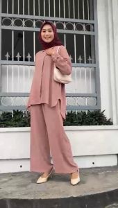 Dostifashion Naomi Set | Setelan Wanita Kancing Depan | Setelan Wanita Bahan Premium