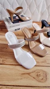 ABBUSHOES US 127 sendal wanita tinggi mika permata persik 9cm