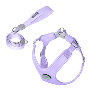 BORORO Pet Harness Leash Set SBR Neoprene Reflective Design Adjustable Chest 360 Wrap Quick Release Buckle