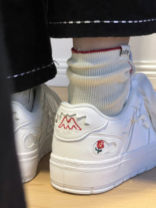 Adorable Floral Soft Sister Womens Casual Shoes Korean Style Student Plain White Sneakers Versatile round Toe Flat Heel Board Shoes