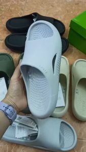 Dép  lê cross quai ngang mellow slide nam nữ đúc liền khối êm mềm chuẩn xịn full boxghi xám