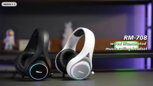 REMAX RM-708 Wired Headphone illuminated Gaming Music Calling RGB Led Light Headset
