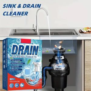 24 Pack 15g Each Safe for Pipes Drain Cleaning Tablets Unblocking Tablet For Kitchen Bathroom Tubs Sewer Line Unclogging