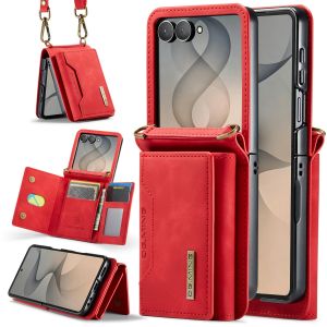 szhaiyu | Crossbody Wallet Leather Phone Case for Samsung Galaxy Z Flip 8 7 6 5 4 3 7FE Protective Magnetic with Card Holder Pocket Cover