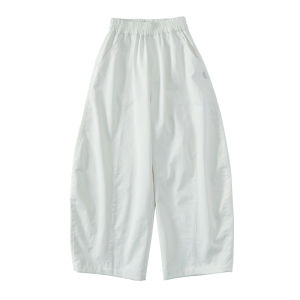 KECHU | Family-friendly Large Kids White Casual Pants Loose Wrinkle-resistant