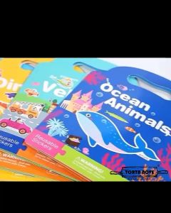 Sticker Book Reusable Vinyl Sticker Buku Stiker anak Buku aktivitas tempel anak Inggris