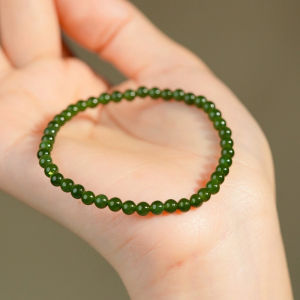 Fine Jadeite Bracelet Luxury Subtle New 2024 Spinach Green Imitation Jade Hand Chain Exquisite Small Audience Premium Beaded