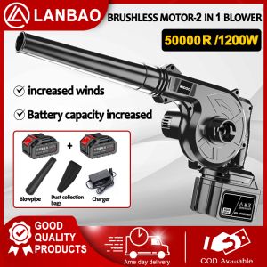 Electric Cordless Blower 1200W Portable Leaf Blower 2 in 1 Rechargeable Cordless Vacuum Air Blower 998VF Electric Cordless Blower With Battery Home Vacuum Cleaner Cleaning Machine Industry Home PC Pet Corner Cleaning Vacuum Cleaner Set On Sale