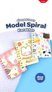 Diary Spiral A6 Karakter / Notebook / Diary Fancy Karakter 80 lbr