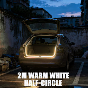 Car Trunk LED Light Strip 2M 4M Cuttable Flexible Trunk Decorative Atmosphere Lamp with Cigarette Lighter Plug Manual Switch