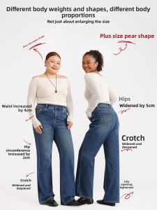 HIPPIE MISS | Plus Size Stretchy Tencel Straight Jeans Spring and Autumn