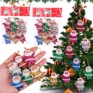 6/30pcs Santa Claus Hanging Decor / Colorful Santa Claus Christmas Tree Pendant Ornaments / Mini Santa Claus Doll Decoration Supplies / for New Year Xmas Home Party