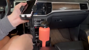 Cup Holder Phone Mount for Car 2 in 1 Cup Holder Expander for Car with 360°Rotation Long Arm Cell Phone Holder for Car Compatible with All Smartphones