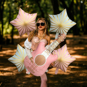 5pcs Guitar Aluminum Foil Balloon Set Music Disco Party Supplies Music Theme Birthday Party Decoration Balloon Photography Props