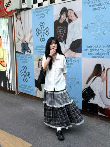 Váy Midi Xếp Ly Họa Tiết Kẻ Caro Ren Cạp Cao Cho Nữ Váy Midi Chữ a Cạp Chun Thiết Kế Váy Xếp Ly Thời Trang Mùa Thu