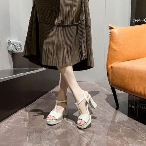 TYK 966-5 CLASSY MID-STRAP GLOSSY 5-INCHES HEELS SANDALS FOR WOMEN