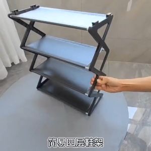 Easy To Assemble 4 Tiers Shoes Rack Rak Kasut Murah Shoe Shelf Space Saving Shoes Storage Organizer Multi-Layers Shoe Storage Rack shoe box 鞋架