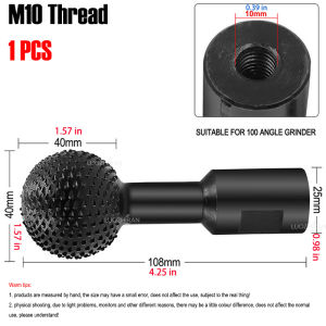 Angle Grinder Sphere Grinding Head M10/M14 Rotary Burr File Wood Carving Cutter for Woodworking Slotting Engraving Polishing