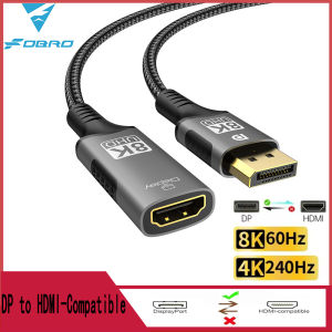 DP to HDMI-Compatible Adapter Display Port Male to HDMI Female Converter 8K 60Hz 4K 240Hz For PC HD TV Laptop Monitor Projector