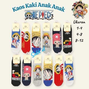 6 Pasang Kaos Kaki Anak OnePiece Usia 1-12 Tahun Anak Cowok Cewek Katun Tebal Halus Elastis Nyaman Dipkai