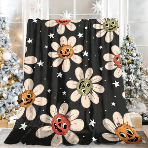 Beast Kingdom | Watercolor Peach Fruit Floral Flannel Blanket Soft Fuzzy Plush Cozy Warm Throw for Sofa Bed Couch Home Decor