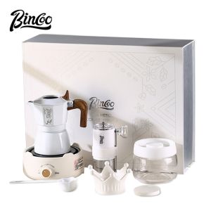 Bincoo van đôi ấm moka Bộ quà tặng nhỏ Máy pha cà phê đặt kỳ nghỉ sinh nhật món quà tốt nhất 2 ly