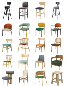 Dining Restaurant Western Restaurant Solid Wood Rattan Table Chair Lazy Board Iron Canteen Noodle Restaurant Snack Powder Shop Combination Commercial Use