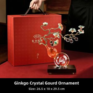 New Chinese Style Crystal Gourd and Ginkgo Leaf Decor Ornament