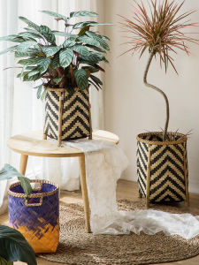 Creative Grass-woven Wicker Bamboo Hand-carried Dried Flower Decorative Basket