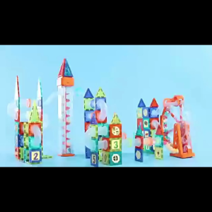 71/109pcs Magnetic Tile Building Toy with Ferris Wheel Magnet kuat Motorized Marble Runs Set For Kid