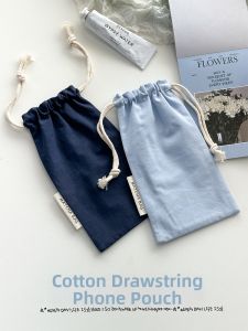 Men Cotton Drawstring Storage Dust and Drop-proof Phone Pouch