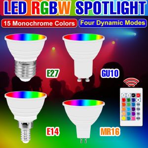 15W LED RGB Light Bulb E27 Ceiling Lamp 220V E14 Chandelier Bulbs GU10 Spotlights MR16 110V For Home Party Christmas Decorations