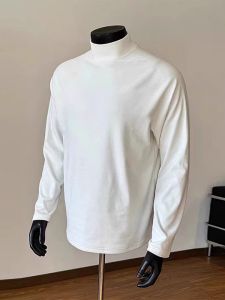 เสื้อยืดคอปกสูงครึ่งตัวสีดำ ทรงสลิมฟิต แขนยาว สำหรับผู้ชาย แฟชั่นฤดูใบไม้ร่วง/ฤดูหนาว อบอุ่น เสื้อชั้นใน Cleanfit