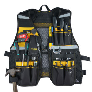 MELOTOUGH Tool Vest Reflective Safety Tool Vest with Removable Phone Holder for ElectricianCarpenterConstruction